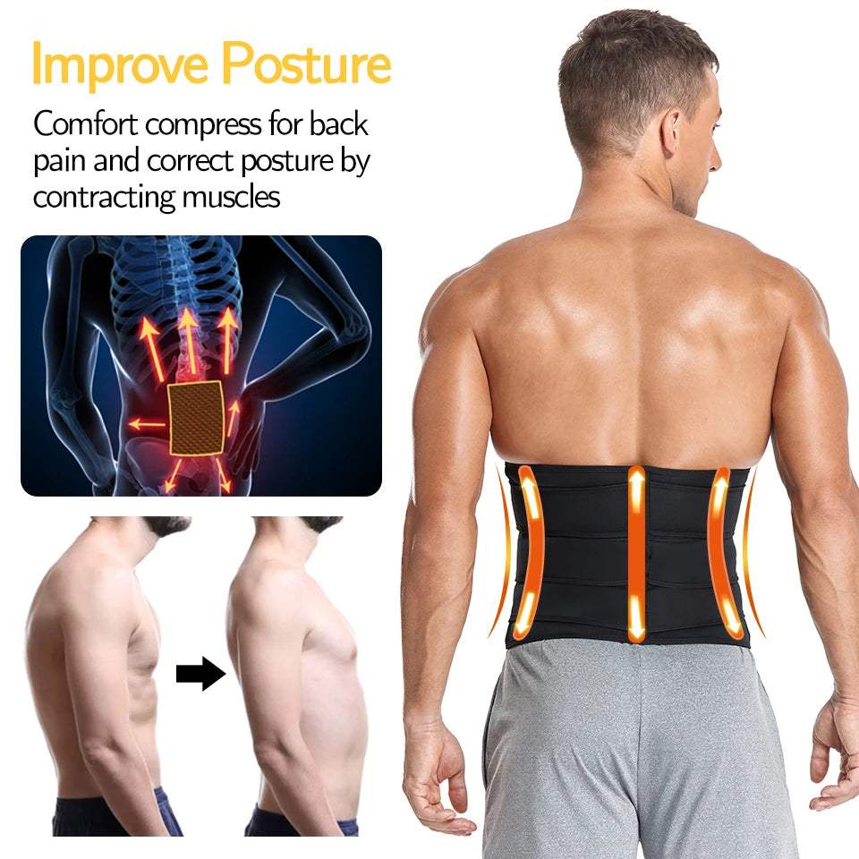 Men Waist Trainer Slimming Body Shaper Fitness Belt Weight Loss Fat Burning Sport Girdle Sweat Trimmer Workout Cincher Shapewear