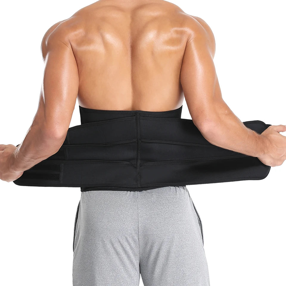 Men Waist Trainer Slimming Body Shaper Fitness Belt Weight Loss Fat Burning Sport Girdle Sweat Trimmer Workout Cincher Shapewear