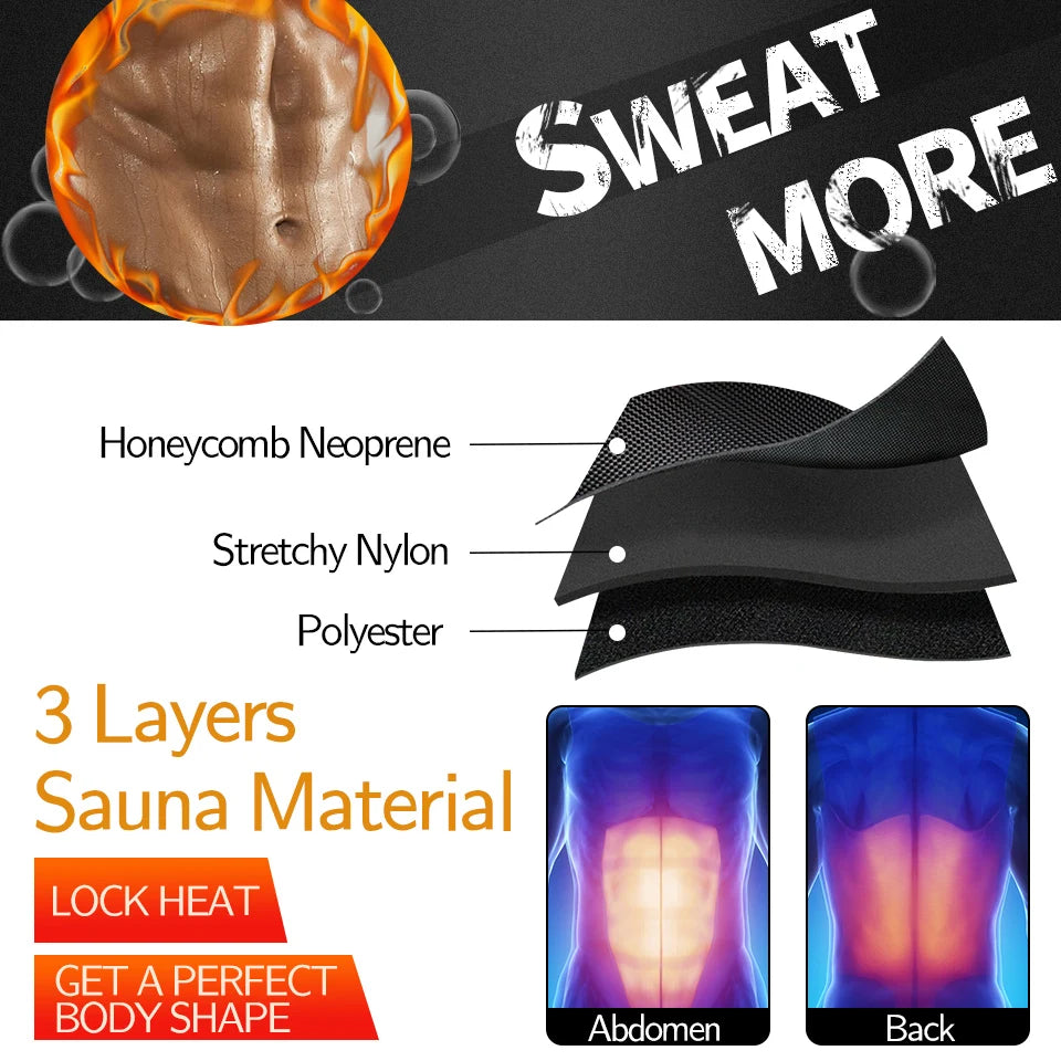 Men Waist Trainer Slimming Body Shaper Fitness Belt Weight Loss Fat Burning Sport Girdle Sweat Trimmer Workout Cincher Shapewear