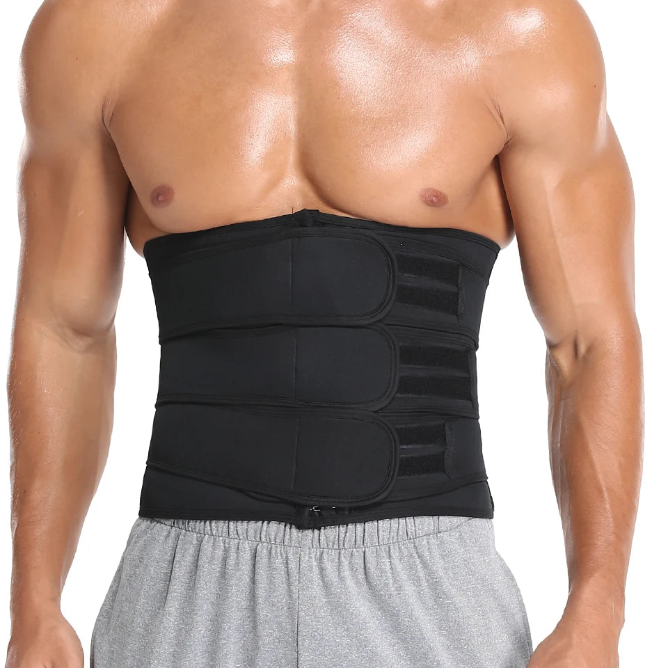 Men Waist Trainer Slimming Body Shaper Fitness Belt Weight Loss Fat Burning Sport Girdle Sweat Trimmer Workout Cincher Shapewear